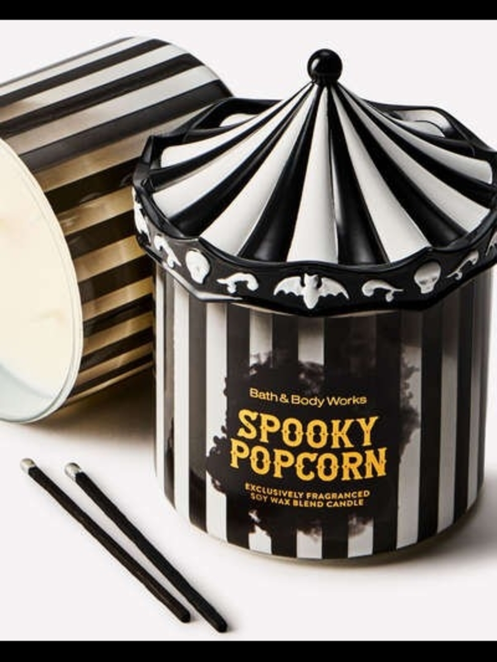 B&BW Spooky Popcorn Member Exclusive 3-Wick Halloween 2026 Candle (UNBLEMISHED) - Picture 10 of 13